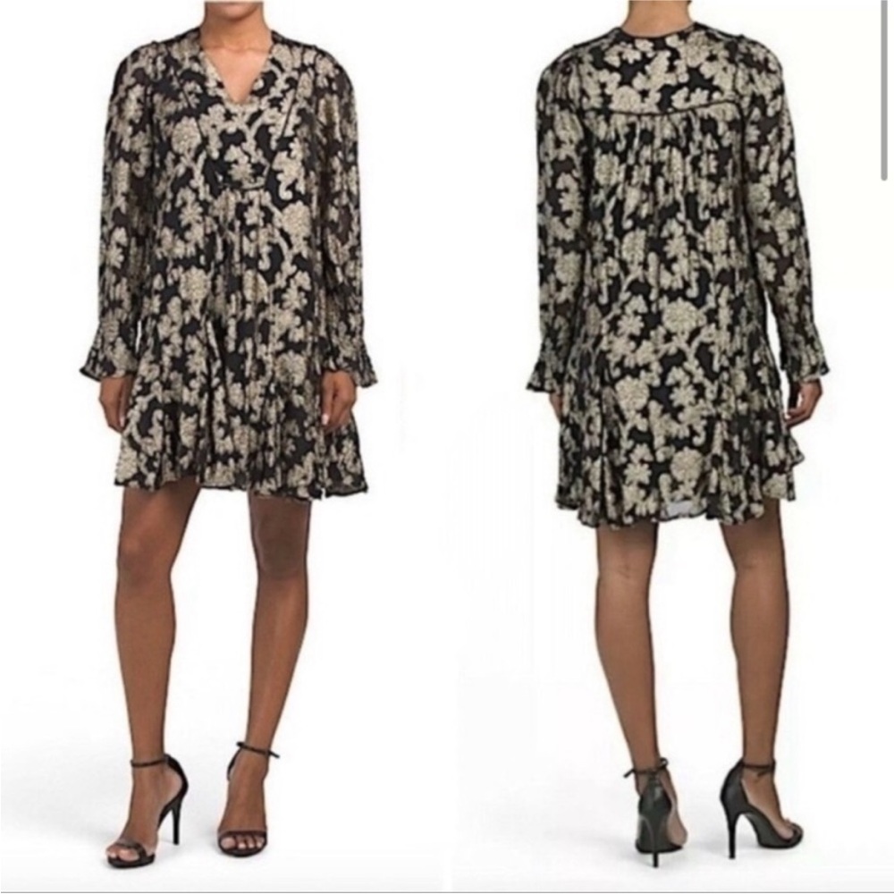 *2 for $10* Anthropologie Black and Gold shift dress